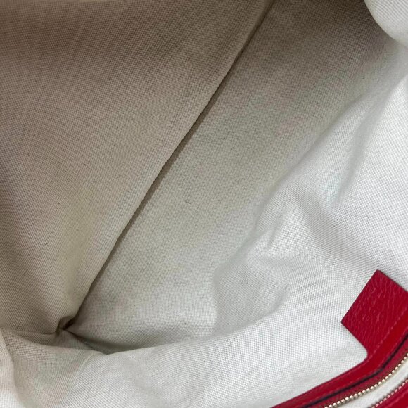 GUCCI BELLA TOTE BAG MONOGRAM CANVAS WITH RED LEATHER TRIM 100% AUTHENTIC - Picture 12 of 16